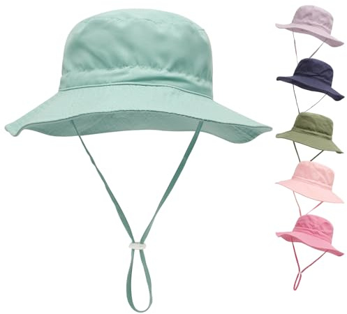 QIYIENDIAN Sombrero de Playa de ala Ancha para bebés y niños UPF 50+