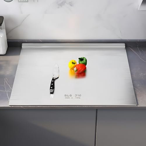 Chopping Board 316 Stainless Steel,Chopping Boards for Kitchens,Worktop Saver,Cutting Board,Butchers Block,Large Chopping Board for Carving Meat,Cutting Vegetables,Cheeses and Bread (40 * 30cm)