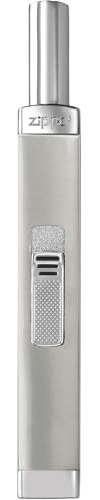 Zippo Stabfeuerzeug – Chrome Brushed – Mit Gas Nachfüllbar – Soft-Touch-Zündung – Windfester Kerzenanzünder