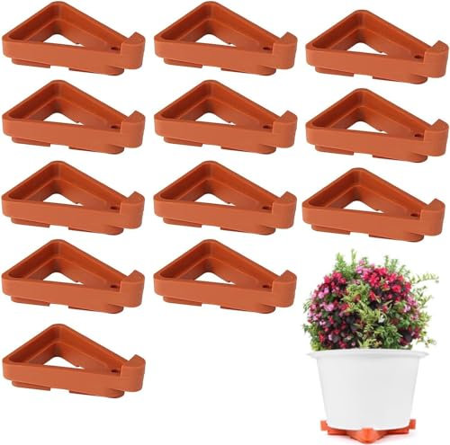 12 Pcs Flower Plant Pot Feet, Invisible Flower Pot Invisible Garden Pot Lifters Triangle Pot Feet Potted Plant Stand for outdoor plant pots for Indoor and Outdoor Lifters Supports