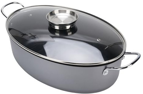 Pentola di Pesce Ovale Pentola a Vapore Multi Funzionale Grande Non Stick Carbone in Acciaio Oval di Pesce Ovalo Pentole a Vapore Pentole a per a Zuppa Bollente Cucina