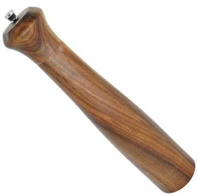 Elegante juego de molinillo de sal y especias de madera con molinillo de cerámica ajustable para entusiastas de la cocina, acabado natural