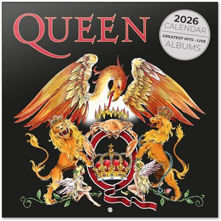Grupo Erik - Calendrier 2026 Mural Queen - Calendrier Mural 2026 Mensuel │ Idee Cadeau : Calendriers Muraux │ De Janvier à Décembre : Espace pour notes et Illustrations décoratives (30x60 cm)