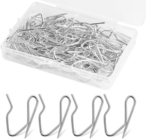 50 Pcs Large Pointed Hooks, Heavy Duty Zinc Metal Drapery Pin Hooks,metal curtain hooks,pinch pleat curtain hooks,Window hooks metal,,Heavy Duty CurtainHooks for Window,Shower,Pencil Pleat Curtain