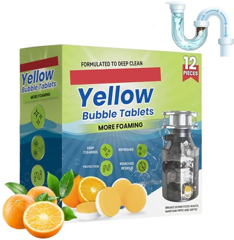 Pastiglie Disgorganti Lemonblast, Detergenti E Deodoranti Per Tritarifiuti, DetergentNaturali Per La Pulizia Degli Scarichi Della Cucina, Detergent i Per Tritarifiuti Ed Elimina Odori (12 pezzi)