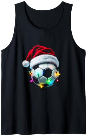 Ballon de Football Festif avec Bonnet de Père Noël et lumières Débardeur