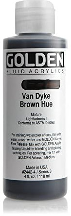 Golden 2442-4 flüssige Acrylfarbe, 4 Unzen, Van Dyke Brown
