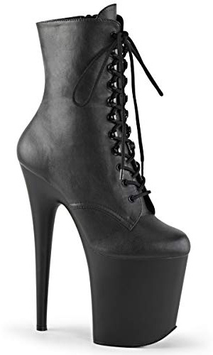Pleaser FLAMINGO-1020 Blk Faux Leather/Blk Matte UK 5 (EU 38)