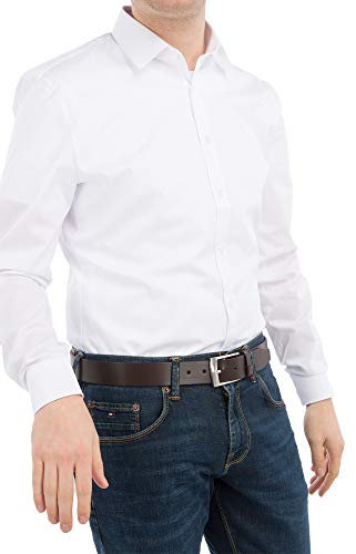OLYMP Herren Businesshemd Langarm No.Six,Einfarbig,super Slim,Urban Kent,Weiss 00,42