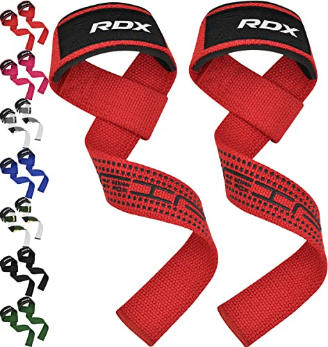 RDX Correas Levantamiento de Pesas, 5MM Neopreno Soporte de Muñeca Acolchado, Powerlifting Straps Muñequeras Agarres para Fitness Peso Culturismo Gimnasio Deportivas Gym Agarraderas, Mujeres Hombres