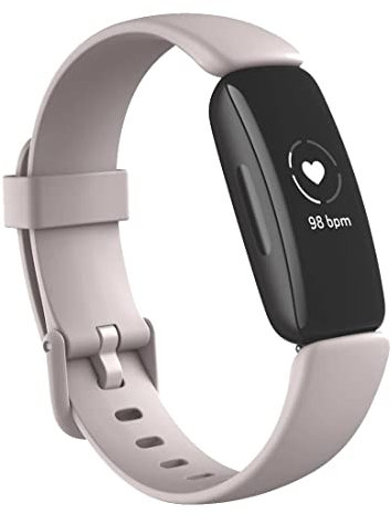 Fitbit Inspire 2 Health & Fitness Tracker with 1-Year Fitbit Premium Included, 24/7 Heart Rate & up to 10 Days Battery, Lunar White