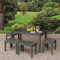 Dmora - Ensemble de salon d'extérieur Sanremo, Composition de jardin avec 1 table rectangulaire et 4 bancs, Salon intérieur et extérieur de Pic Nic, 100% Made in Italy, Anthracite