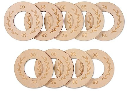 Holz Baby Kleidergrößenteiler | 9er Set Größen | Kleiderschrank Organizer für Babybekleidung | Kleidertrenner Kinderzimmer | Größenteiler Baby Kleiderschrank aus Holz | Geschenk für Neugeborene