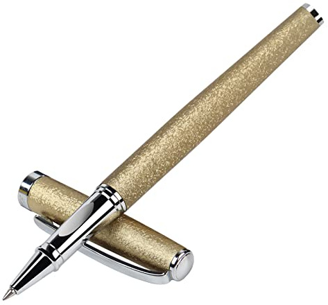 Zalantan Stylos de luxe avec cage, stylos à bille fantaisie, expérience d'écriture lisse, design élégant sans effort, coffret cadeau avec 2 recharges noires de 0,5 mm (doré)