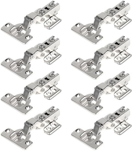 LALAGO 8er-Set Scharniere, Eckanschlag mit Softclose, Schrankscharnier mit 110° Öffnungswinkel, Türscharniere mit Gasdruckfeder, Automatikscharnier für Küchenschrank, Kleiderschrank, Schranktüren