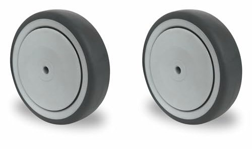 Abrollwerk Juego de 2 ruedas empotrables de 125 mm, incluye eje, rodillo de aparatos, rodamientos de bolas T.P.E. robustas y suaves, ruedas de transporte para muebles, ruedas industriales