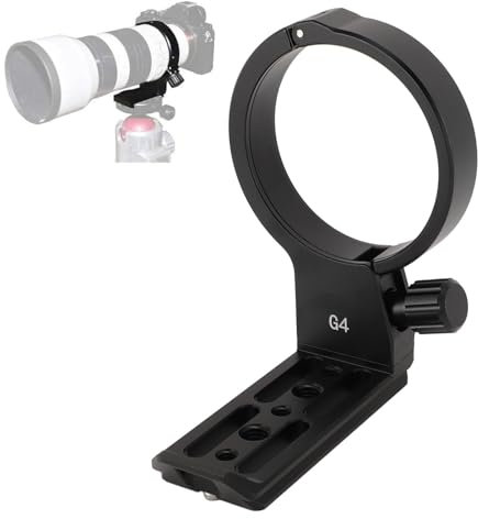 Anello di Montaggio per Treppiede con Piede di Ricambio per Collare per Obiettivo, Base per Supporto per Collare per Obiettivo con Foro per Vite da 1/4 3/8 Pollici, Collare per