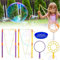 Riisoyu 6 Stück Seifenblasen Set, Riesenseifenblasen 10 Blasringe Seifenblasen Stab GroßE SeifenblasenstäBe DIY Blasen Kreativer, seifenblasenstab für Garten Spielzeug Kinder DraußEn