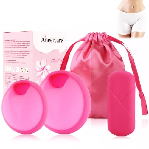 UZSUZZ Coppetta Mestruale, 2 Pezzi Coppa Mestruale con Periodi Della Dimensione S+L, Coppette Mestruali Riutilizzabili, Menstrual Cup in Silicone Medicale per Donne Sport, Nuoto e Intimità Attive