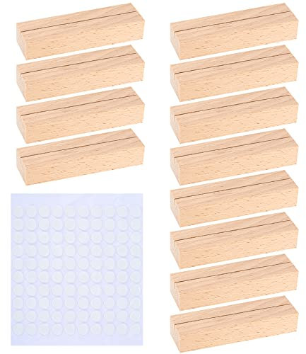 12 Pezzi Portacarte Segnaposto in Legno, Supporto Segnaposto Posto Titolare, Supporti per Matrimonio Numeri da Tavolo in Legno, Portafoto Porta Cartelli per Ristoranti, Feste, Celebrazioni