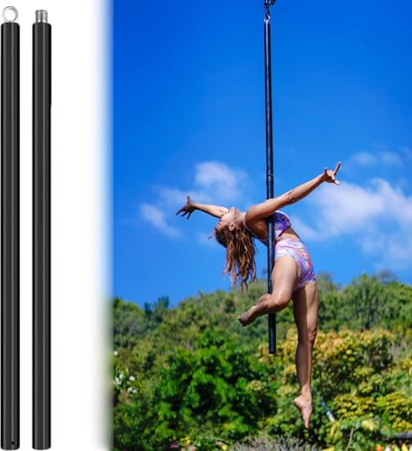 Minglez Professional Aerial Flying Pole with Silicone Warp, Portable Pole Dancing Pole for Home/Gym/Yoga Room, Removable Flying Tube Stripper Pole(Black)