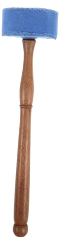 HEMOTON Mazo Cómodo Cuenco de Sonoro Diseño Azul Fieltro Madera Ergonómico Mango Cuencos para Meditación y Rituales