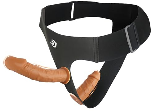 Consoladores dobles con correa, juguete sexual masturbador con 2 consoladores para mujeres y lesbianas, consolador doble con correa ajustable, juguete sexual con correa para parejas