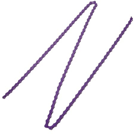 TOGEVAL Cadena de Bicicleta Sola Velocidad Morada Acero Durable Eslabones Desmontables Cadena de Ciclo de Metal para Ciclismo de Montaña y Carretera Reemplazo Resistente