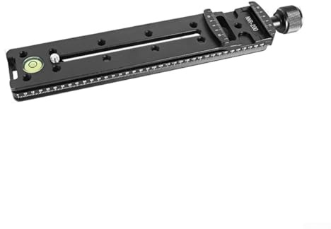 Drivstraw Slider nodal in alluminio per guida fotocamera con livelli a bolla integrati, morsetto piastra a sgancio rapido, strumento di allineamento orizzontale per montaggio su treppiede (200 mm)