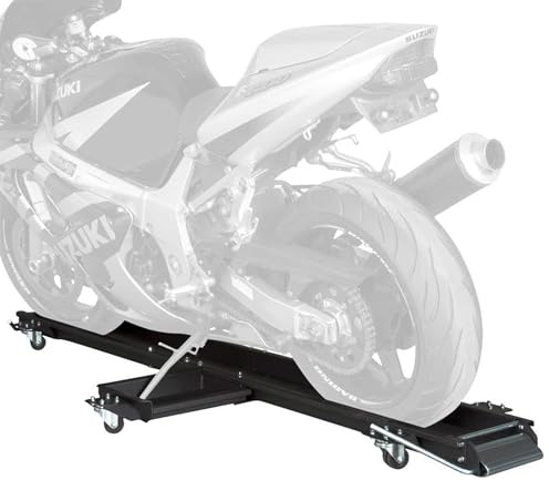Black Widow Motorcycle Dolly Steel 1,250 lb. Weight Capacity Adjustable Kickstand Caster Wheels