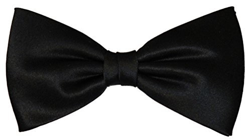TigerTie Herren Satin Seidenfliege in schwarz einfarbig Uni – Fliege aus 100% Seide, ideal für Hochzeit, Party, Business, Abendgarderobe und festliche Anlässe