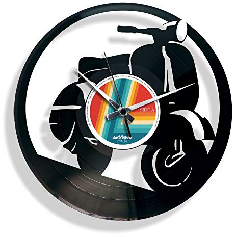 DISCOCLOCK - Orologio in vinile SILENZIOSO e PERSONALIZZABILE - 50 SPECIAL - IDEA REGALO OROLOGIO CON MOTORINO, SCOOTER
