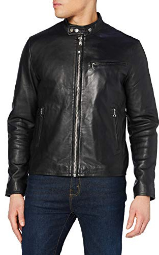 Schott Nyc Lc949D, Lungo da uomo, manica lunga, nero(schwarz - schwarz), S