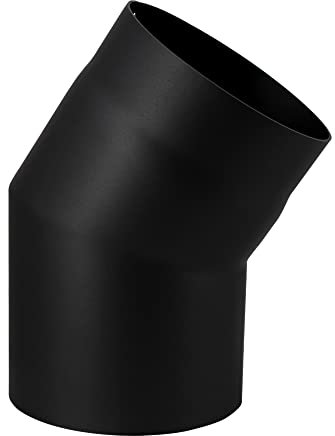LANZZAS Ofenrohr Bogen 33° - Durchmesser Ø 180 mm - Farbe: schwarz | Rauchrohr Abgasrohr Kaminrohr Knie