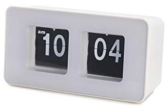 Balvi Orologio da appoggio Flip Clock Colore bianco Possibilità di appenderlo al muro Design retrò Pl