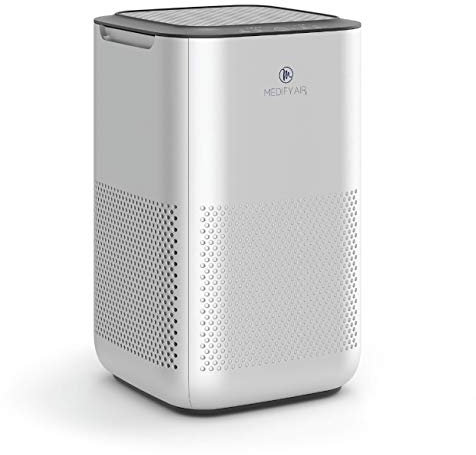 Medify MA-15 Air Purifier with H13 True HEPA Filter | 30 sq m Coverage | for Allergens, Smoke, Smokers, Dust, Odors, Pollen, Pet Dander | Quiet 99.9% Removal to 0.1 Microns | Silver, 1-Pack