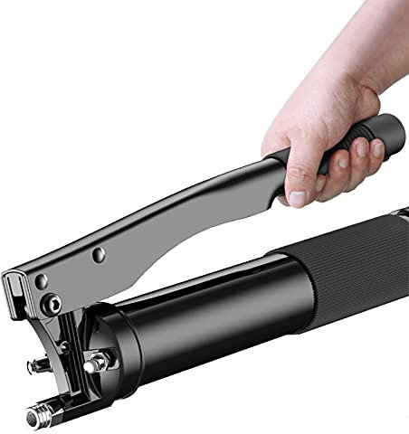 Aocet Pompe à Graisse, Pistolet de Graissage à Levier pour Graisse en Vrac, Kit de Pompe a Graisse Manuelle 600CC à Air Haute Pression 4500PSI, Piston Simple+Poignée Antidérapante