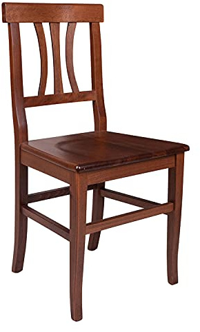 Dmora Set di Due sedie Classica Interamente in Legno, Colore Noce, cm 44.5 x 89x 44