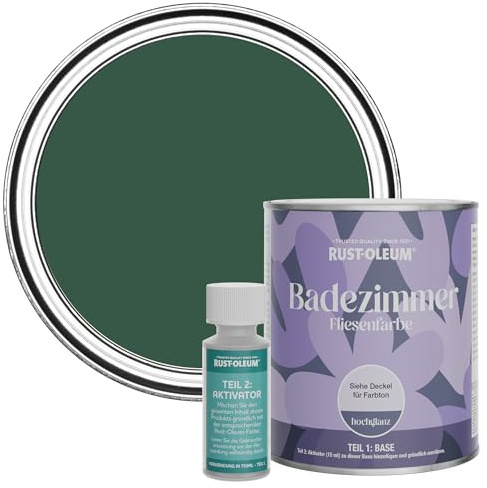 Rust-Oleum wasserfeste dunkelgrün Fliesenfarbe für Badezimmer in Hochglanz Finish - Kiefernwald 750ML