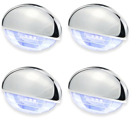 CLGMarine 4PCS Boat Interior Courtesy Lights,Step Lights Stair Lights Accent Utility Lighting Flush Mounted IP67 Waterproof Lamp For Yacht ，RV, Caravan,Pontoon,Fishing Boat,Sailboat DC12V (Blue)