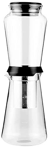 GUOQDAMI Caffettiera a freddo in vetro, caffettiera con filtro in acciaio inossidabile, caffettiera a sifone per l'home office con segno chiaro della scala Caffettiera Pour Over