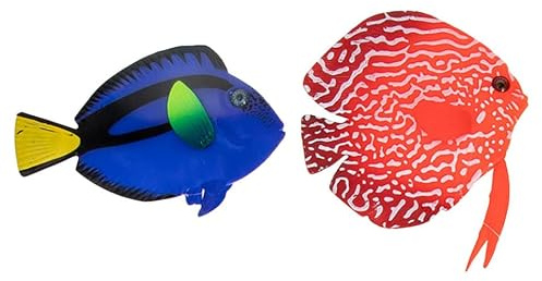 POPETPOP Décoration Daquarium 2 Pièces en Silicone Faux Poissons Décoratifs pour Bureau Maison