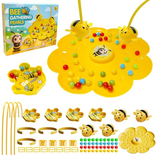 Juvanovo Juego Pescar, Juego Abeja Magnetico, Juguete de Pesca para 2-4 Persona, Juguete de Fiesta Familiar para Niños y Adultos