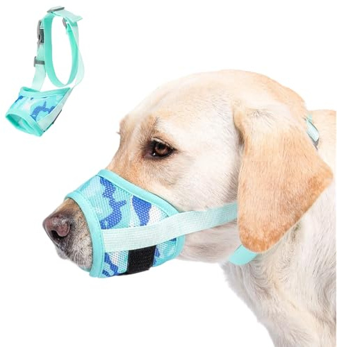 DoggieKit Bozal para Perros, Bozales Suaves y Transpirables con Velcro Ajustable para Cachorros y Perros Pequeños, Medianos y Grandes, Bozal Perro Previene Mordidasr/Alimentar/Morder/Antiladridos