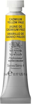 Winsor & Newton Professional Pintura a Base de Agua, Amarillo (Cadmium Yellow Pale 118), 5 ml Tubo