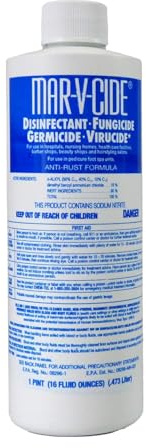 MAR-V-CIDE William Marvy Disinfectant Fungicide – 16 oz | Concentrated Hospital-Grade Cleaner Kills Bacteria, Viruses, Fungi & Mildew – For Salons, Barbershops, Spas, Gyms & Household Use