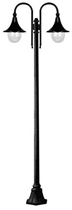 LAMPIONE LANTERNA LAMPADA ALLUMINIO 2 LUCI CIGNO PALO CM.200H ILLUMINAZIONE ESTERNO