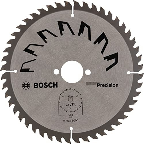 Bosch 1x Lame de Scie Circulaire Precison (pour Bois, Ø 190 x 2.5/1.5 x 30 mm, 48 Dents, ATB, Accessoire Scie Circulaire)