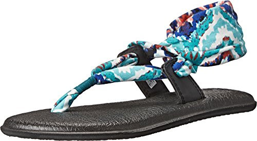 Womens Yoga Slinglet Prints Sandal/Flip Flops/Slipper Footwear Size 06 Bright Blue Ikat