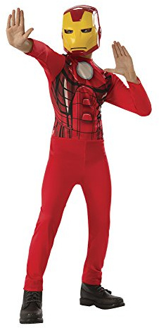 Rubies Disfraz Iron Man para niños y niñas, Jumpsuit con máscara, Traje básico, Licencia Oficial Marvel para cumpleaños, fiestas y regalos